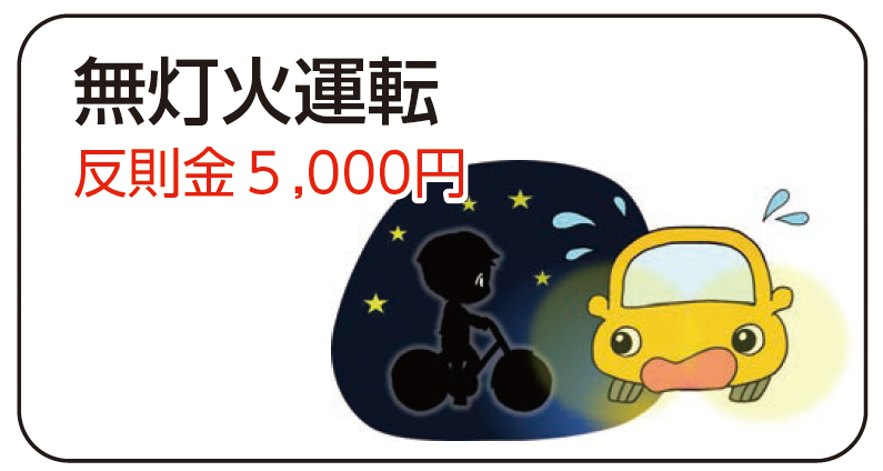 無灯火運転反則金５,000円